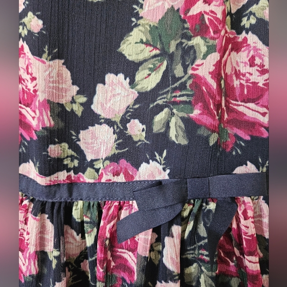 Janie and Jack Girl's Navy Blue Floral Tank Top Dress Size 3 - Picture 2 of 8